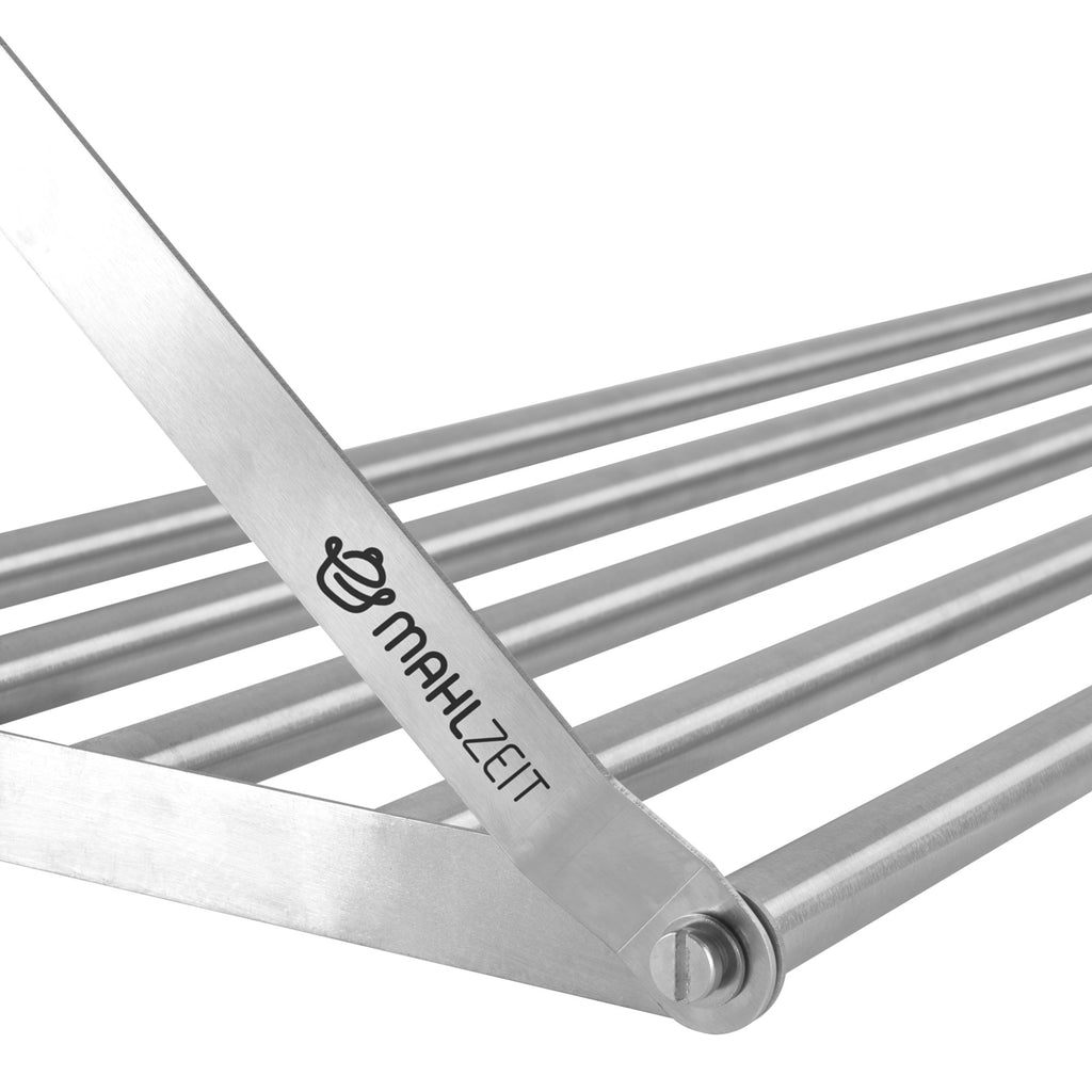 Catering wall shelf, rod design, stainless steel, foldable