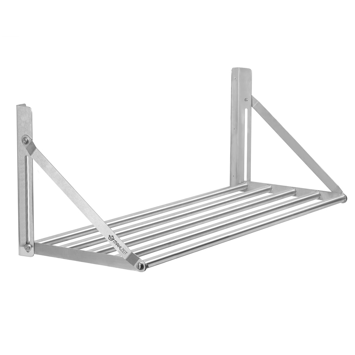 Étagère suspendue gastro, design à barres, inox, pliable