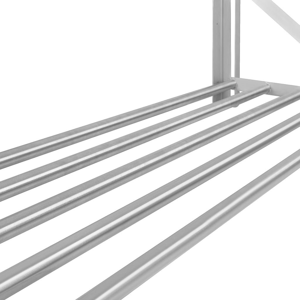 Catering wall shelf, rod design, stainless steel, foldable
