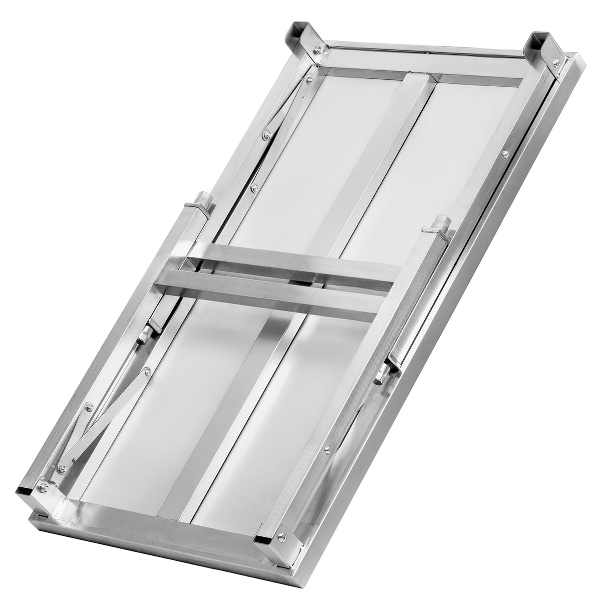 Table en acier inoxydable, système pliable inclus
