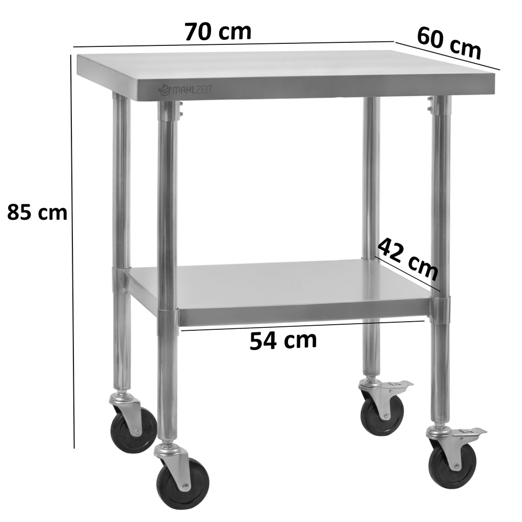 Edelstahltisch mit Rollen