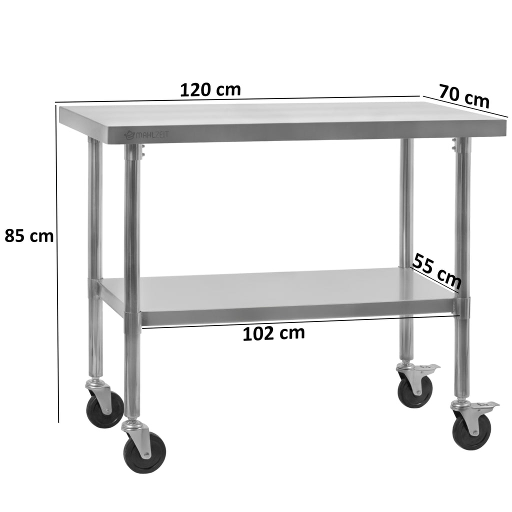 Edelstahltisch mit Rollen