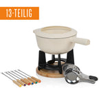 Fondue, 13-piece set, 2 liters, cast iron, for 6 people
