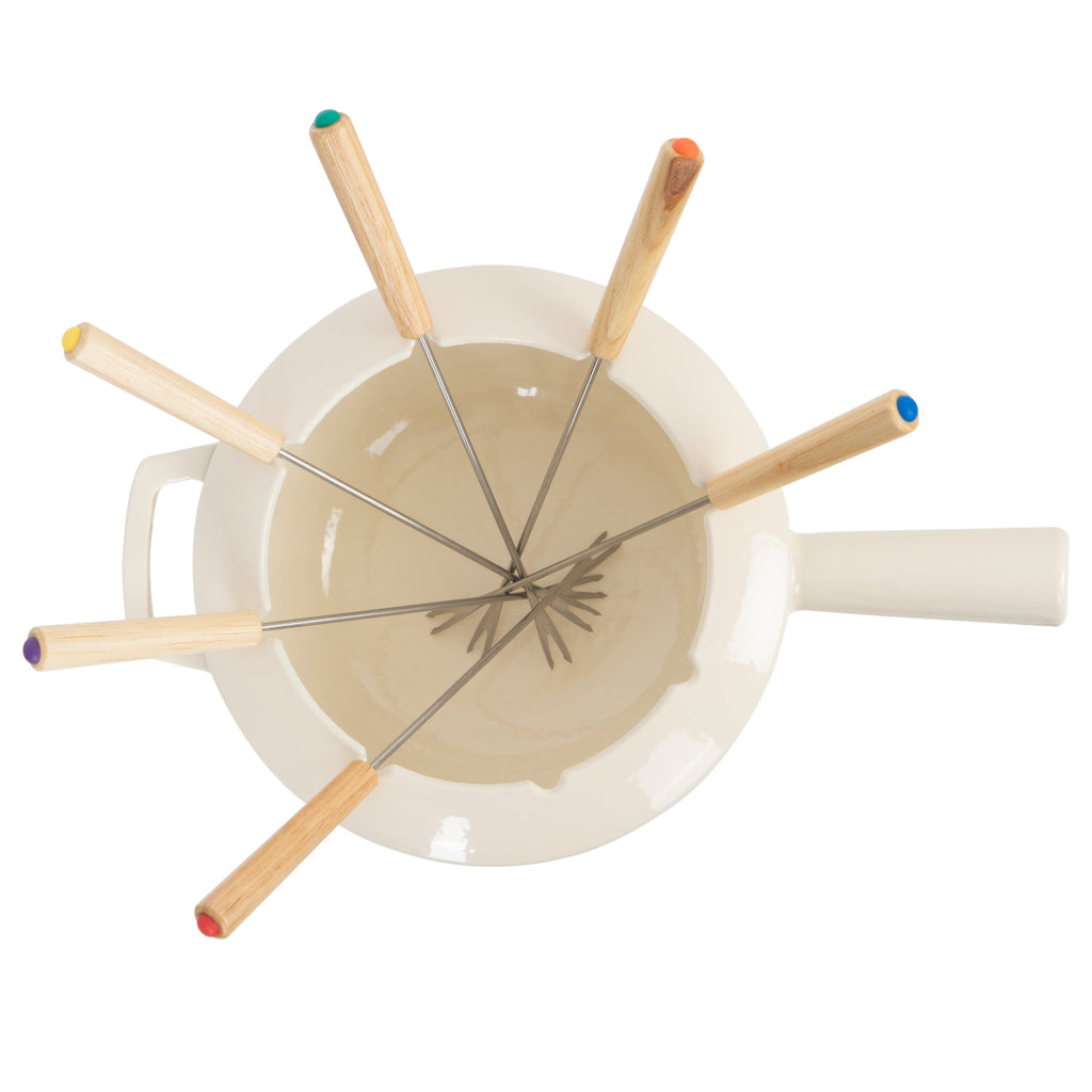 Fondue, 13-piece set, 2 liters, cast iron, for 6 people