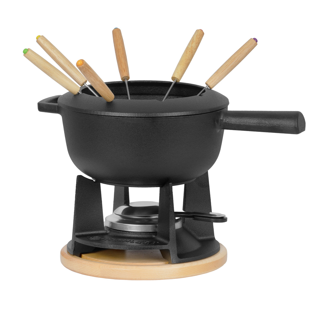 Fondue, 13-piece set, 2 liters, cast iron, for 6 people