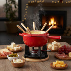 Fondue, 13-piece set, 2 liters, cast iron, for 6 people