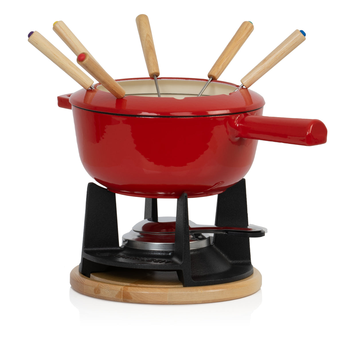 Fondue, 13-piece set, 2 liters, cast iron, for 6 people