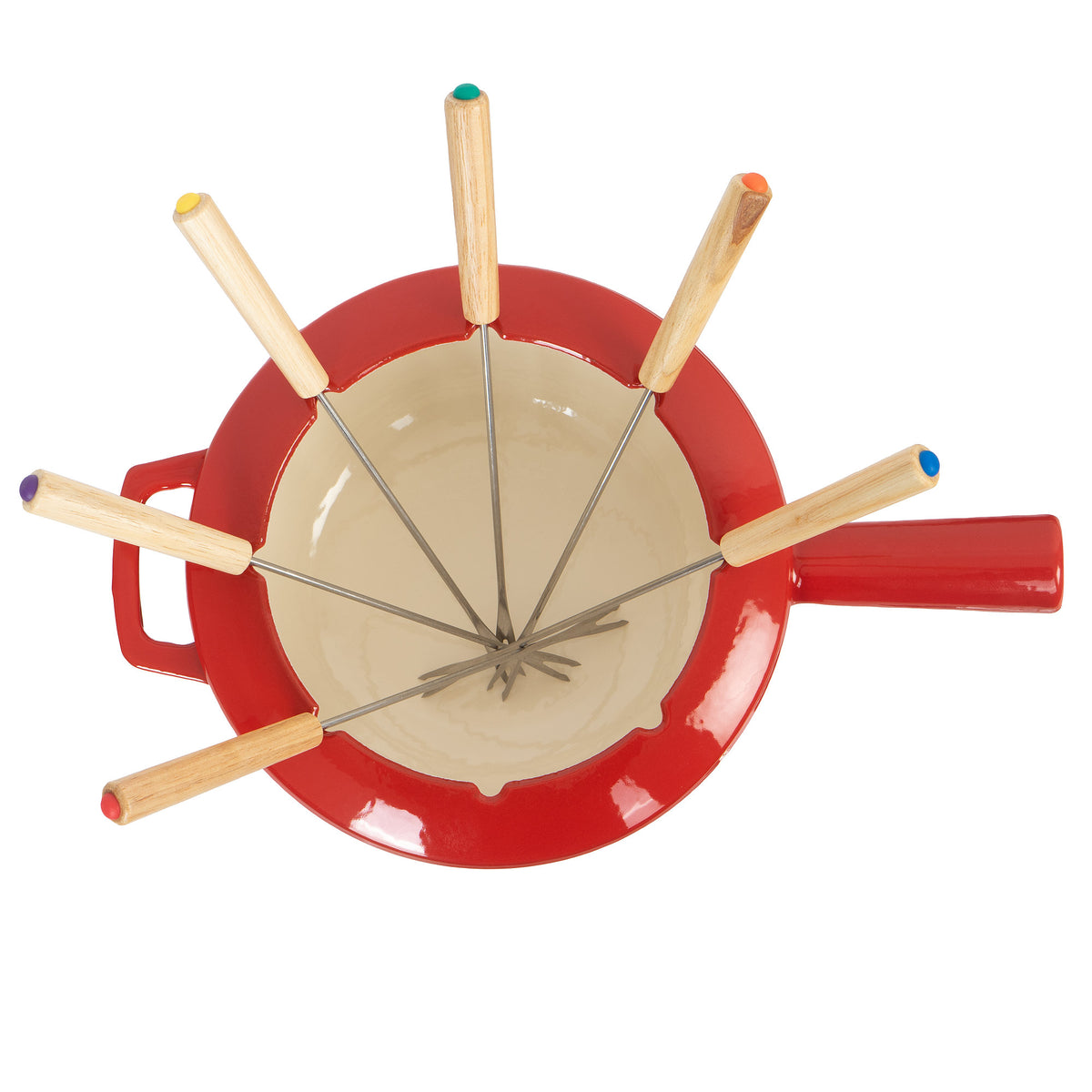 Fondue, 13-piece set, 2 liters, cast iron, for 6 people