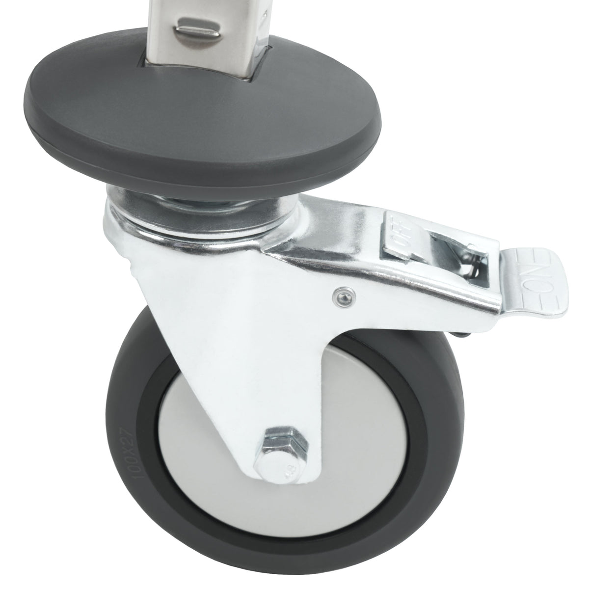 Serving trolley, stainless steel, foldable, up to 150 kg, with wheels, 3 tiers