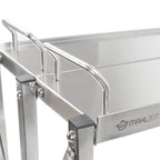 Servierwagen, Edelstahl, faltbar, bis 150 kg, mit Rollen, 3 Etagen