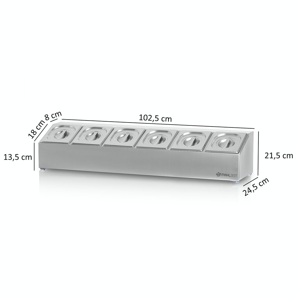 Zutatenbehälter, Edelstahl, abnehmbare Deckel, mit Gummifüßen