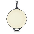 Gusseisenpfanne, emailliert, Ø 29,5 cm, zwei Ausgießer, inkl. Deckel