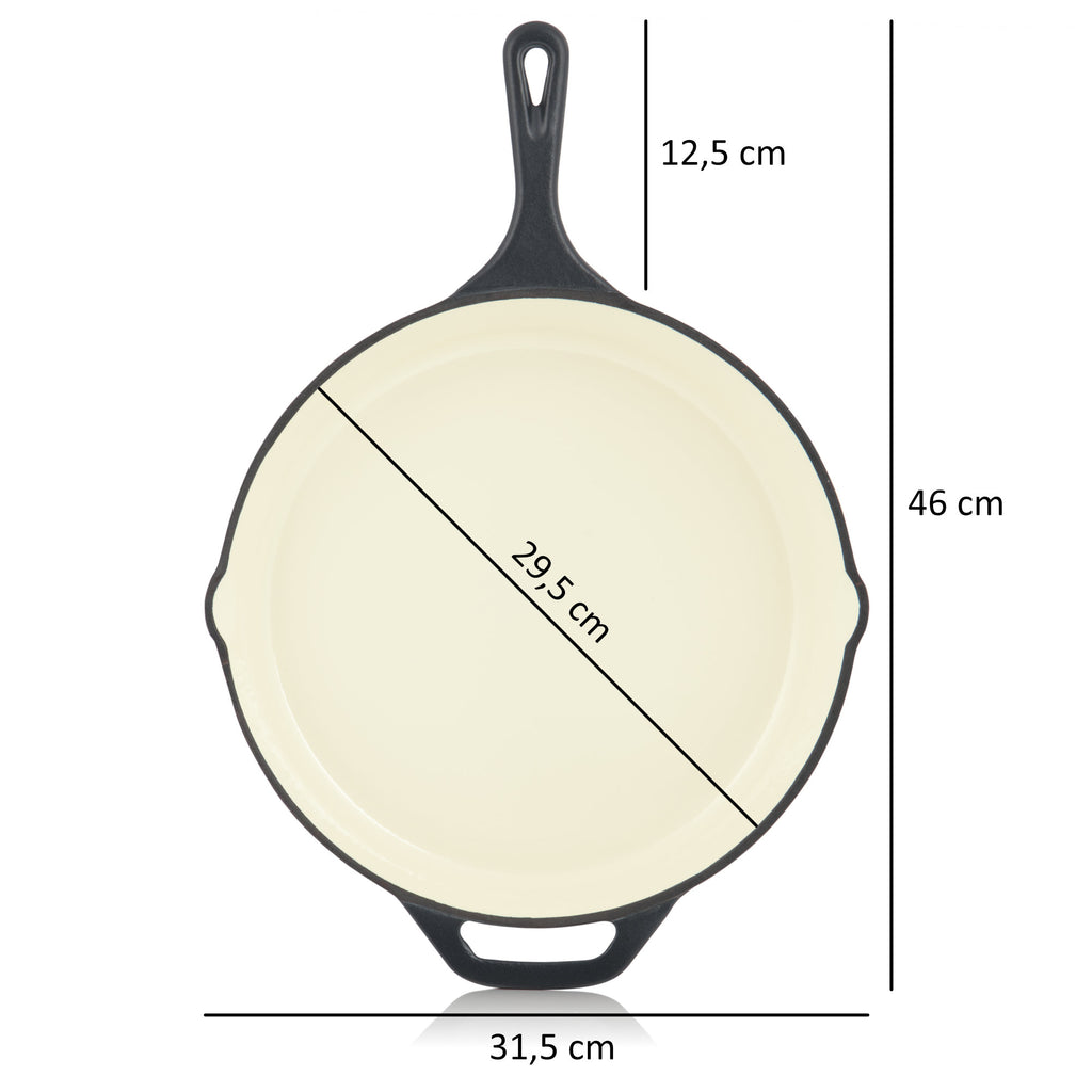 Pan set, 5-piece, cast iron, enamelled