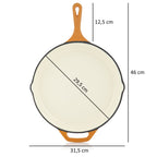 Gusseisenpfanne, emailliert, Ø 29,5 cm, zwei Ausgießer, inkl. Deckel
