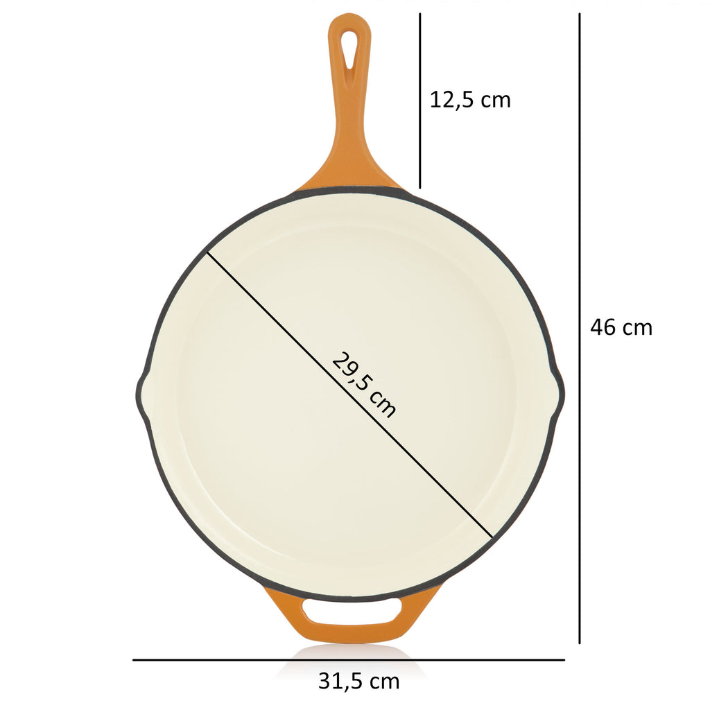 Pan set, 5-piece, cast iron, enamelled