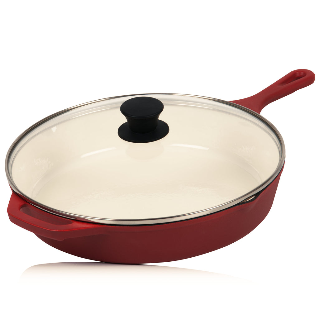Pan set, 5-piece, cast iron, enamelled