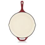 Gusseisenpfanne, emailliert, Ø 29,5 cm, zwei Ausgießer, inkl. Deckel