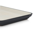 Grillplatte, 39,5 x 22 x 3,5 cm, Gusseisen, emailliert, inkl. zwei Griffen
