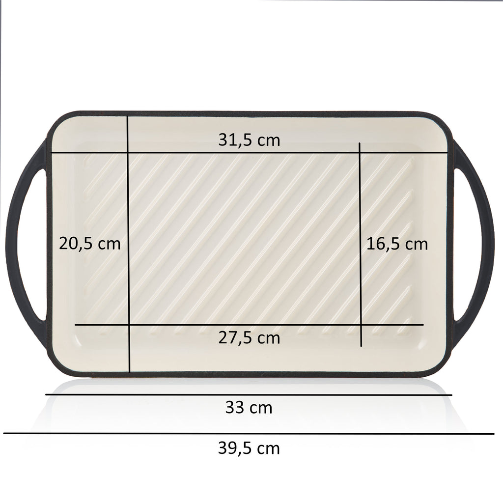Pan set, 5-piece, cast iron, enamelled