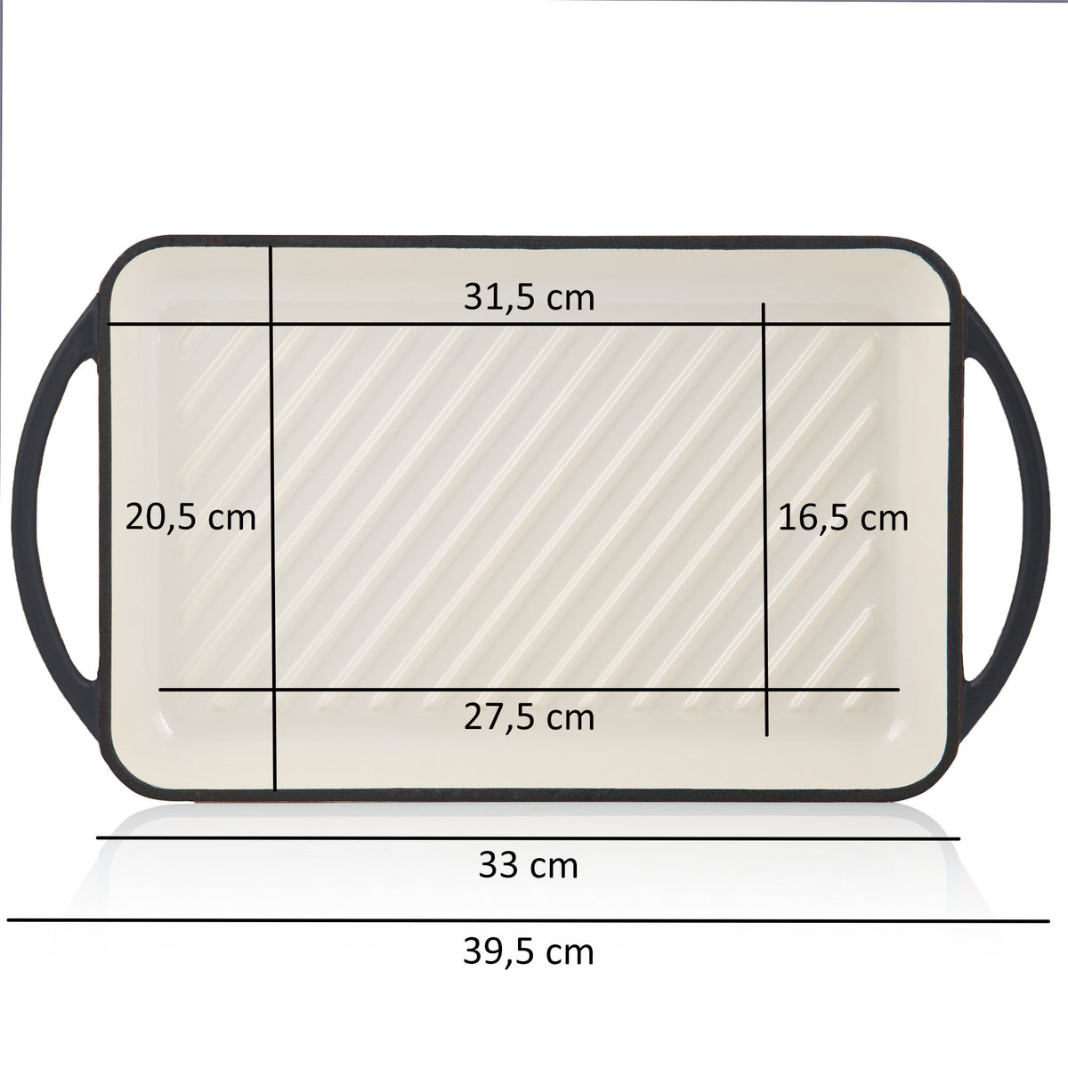 Pan set, 5-piece, cast iron, enamelled
