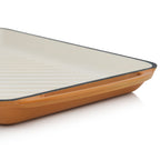 Grillplatte, 39,5 x 22 x 3,5 cm, Gusseisen, emailliert, inkl. zwei Griffen