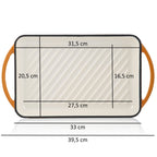Grillplatte, 39,5 x 22 x 3,5 cm, Gusseisen, emailliert, inkl. zwei Griffen