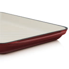 Grillplatte, 39,5 x 22 x 3,5 cm, Gusseisen, emailliert, inkl. zwei Griffen