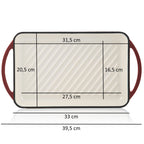 Grillplatte, 39,5 x 22 x 3,5 cm, Gusseisen, emailliert, inkl. zwei Griffen