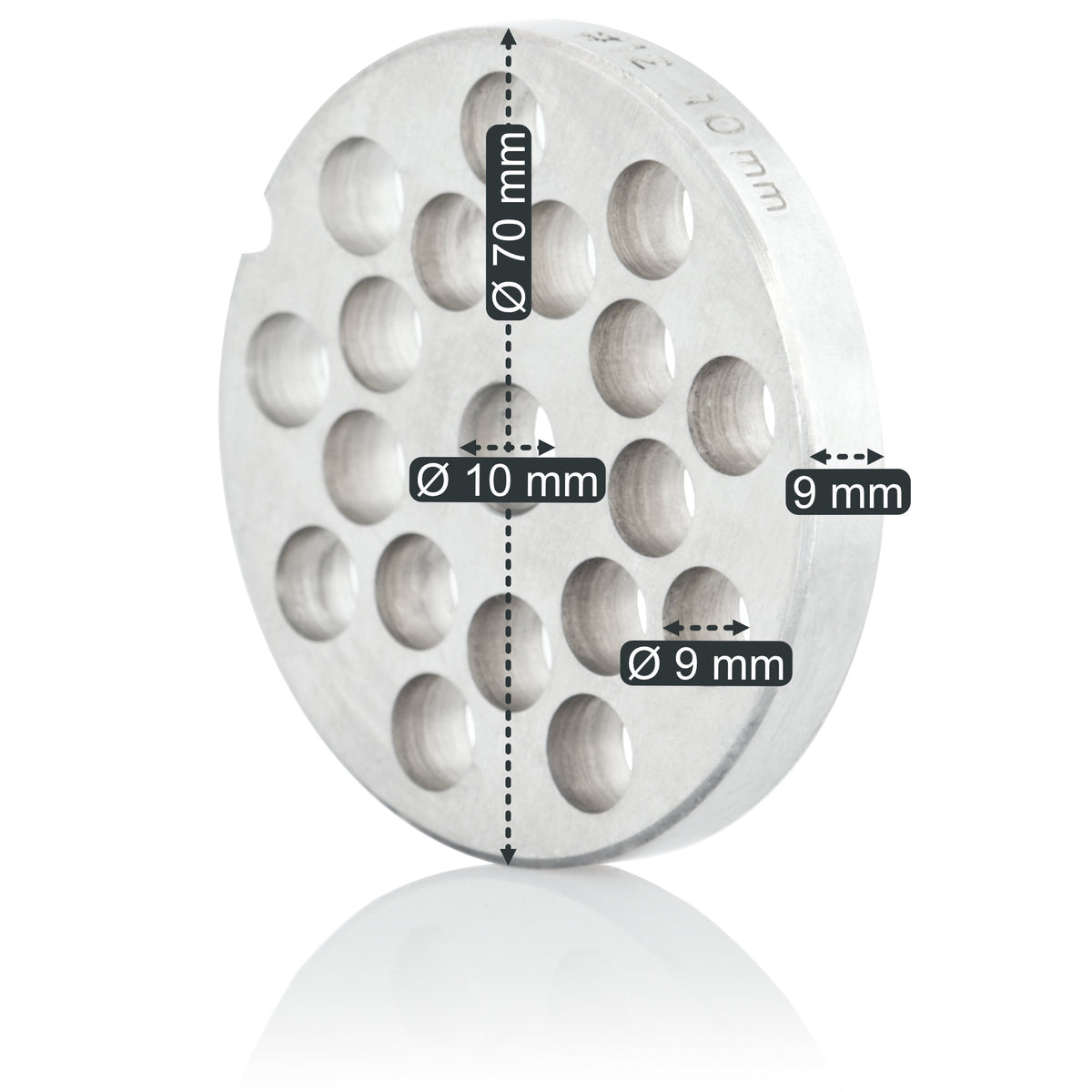 Perforated disc for meat grinder, Ø 7 cm, holes Ø 9 mm