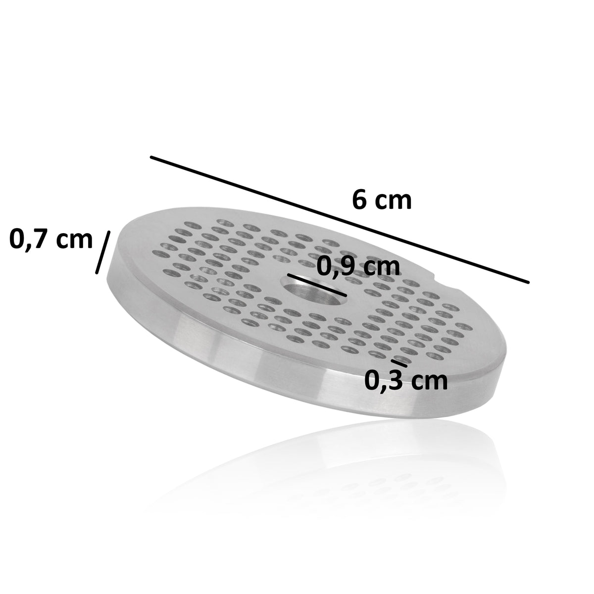 Perforated disc for meat grinder, Ø 6 cm, holes Ø 3 mm