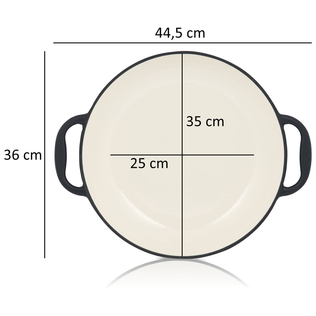 Paella Pfanne, Ø 35 cm, Gusseisen, emailliert, mit zwei Griffen