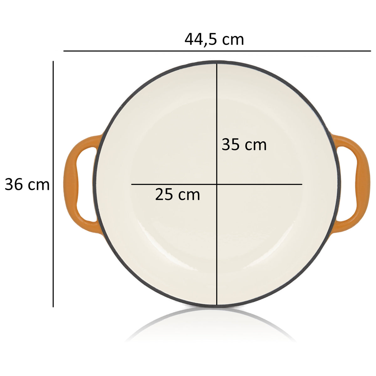 Paella Pfanne, Ø 35 cm, Gusseisen, emailliert, mit zwei Griffen