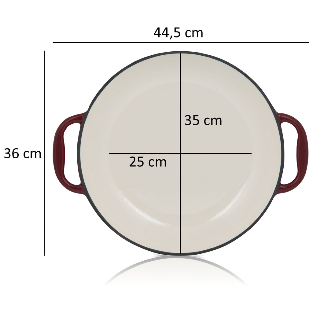 Pan set, 5-piece, cast iron, enamelled