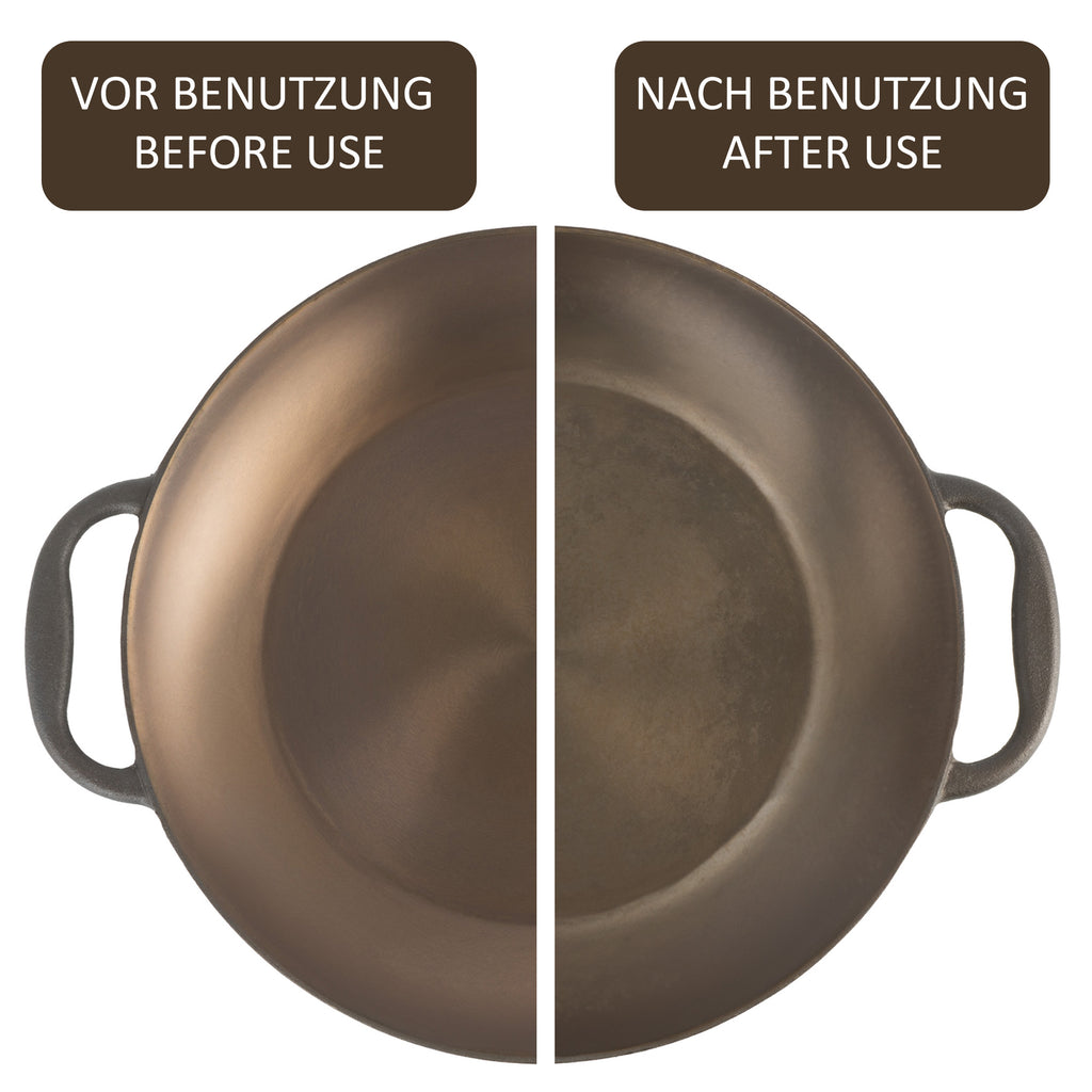 Paella Pfanne, Ø 35 cm, Gusspfanne, poliert