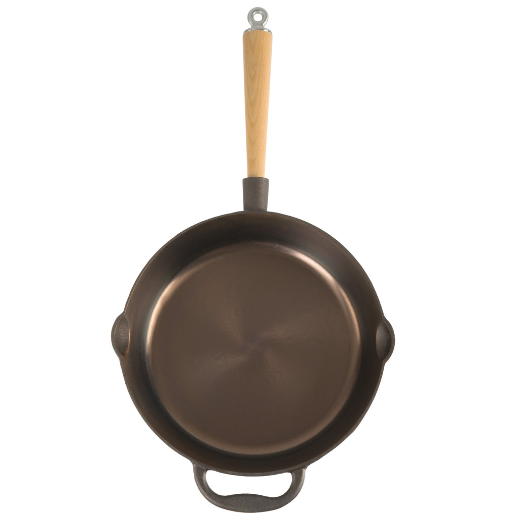 Gusseisenpfanne, Ø 27 cm, Gusseisen, poliert, mit zwei Ausgießern