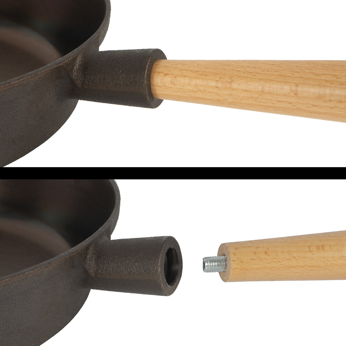 Cast iron skillet, Ø 27 cm, cast iron, polished, with two pouring spouts