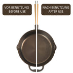 Gusseisenpfanne, Ø 27 cm, Gusseisen, poliert, mit zwei Ausgießern