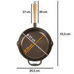 Gusseisenpfanne, Ø 27 cm, Gusseisen, poliert, mit zwei Ausgießern