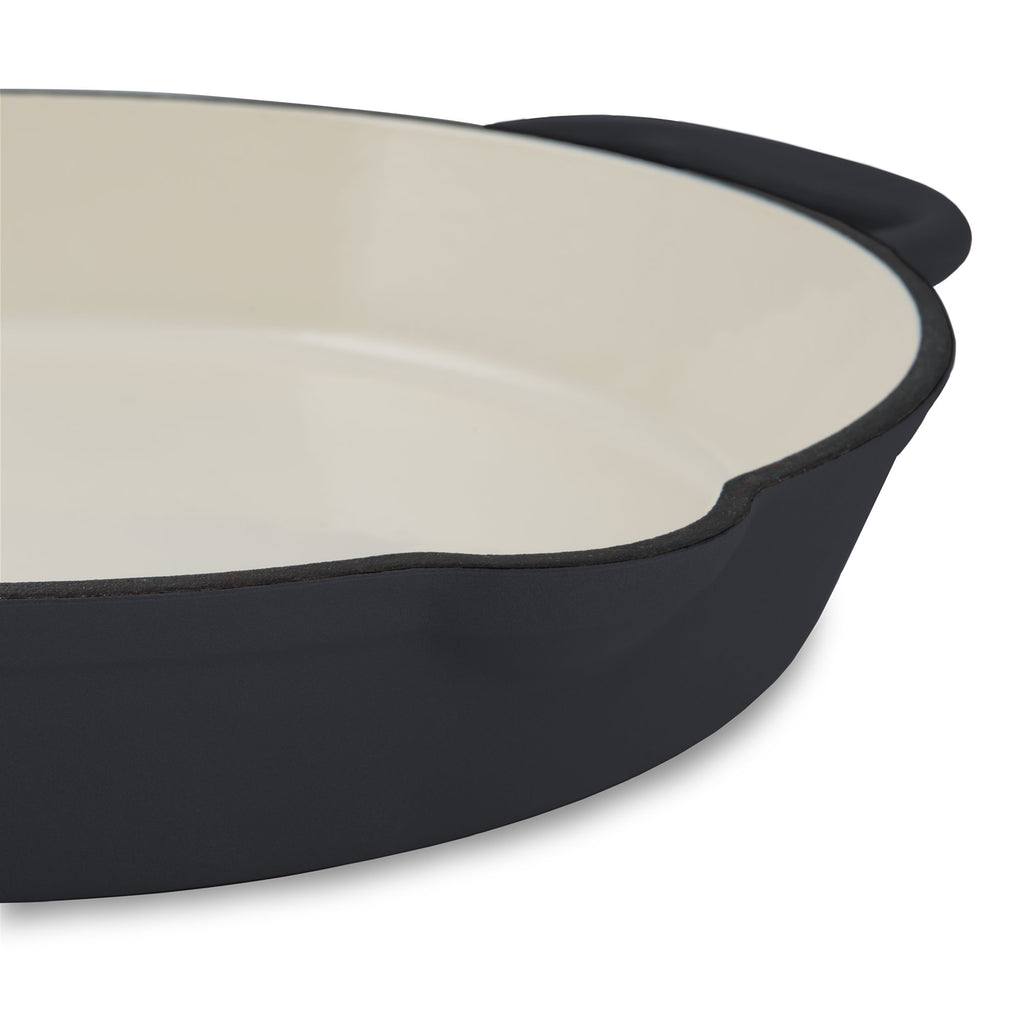 Poêle, Ø 29 cm, fonte émaillée, avec deux poignées, deux becs verseurs
