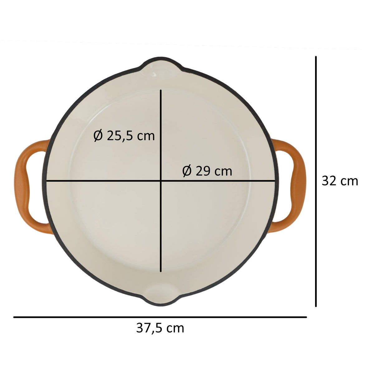 Set de poêles, 3 pièces, fonte, émaillé