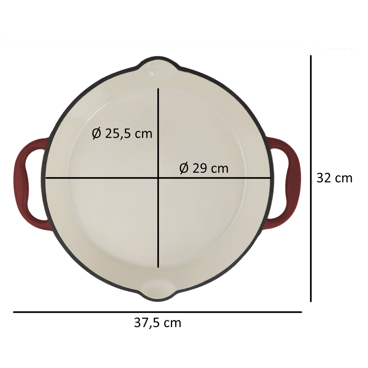 Set de poêles, 3 pièces, fonte, émaillé