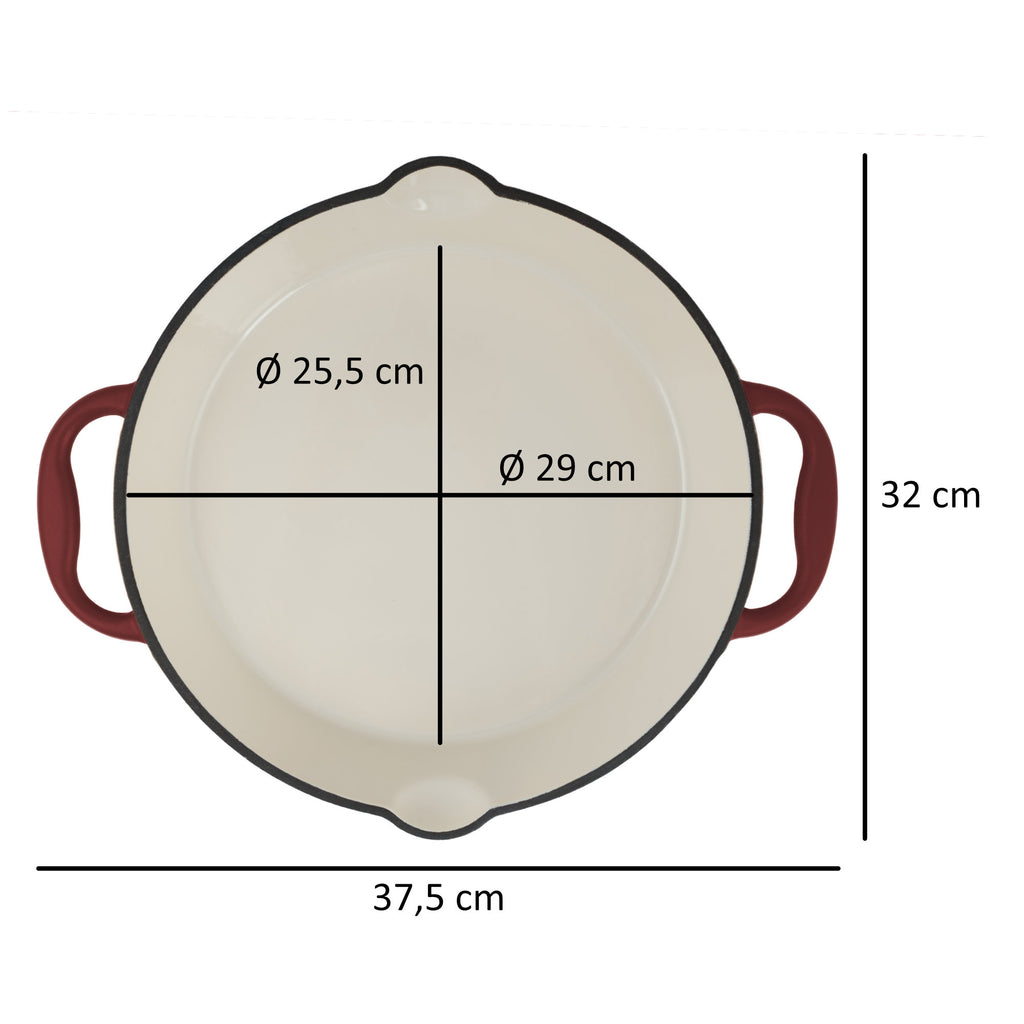 Pan set, 5-piece, cast iron, enamelled