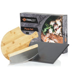 Pizza Set, 3-piece, 38 x 30 cm pizza stone, incl. peel and cutter