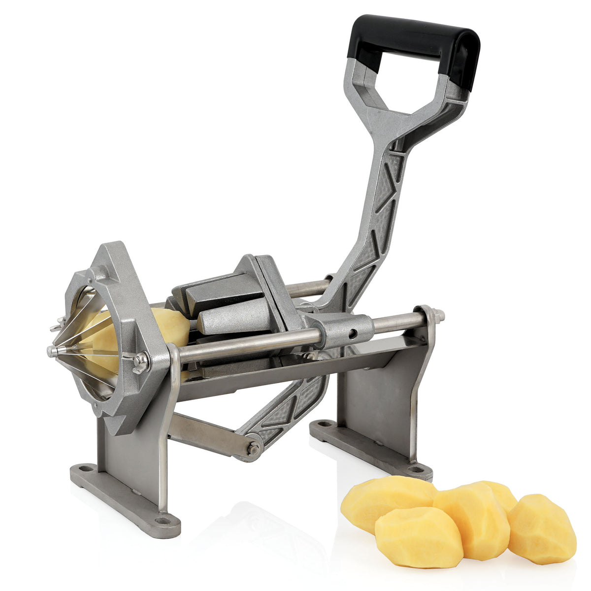 Potato slicer, incl. 4 stainless steel blades for sticks and wedges