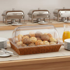 Rattan bread basket, 53.5 x 33 x 25 cm, incl. roll-top lid