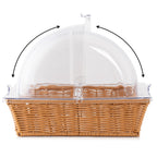 Rattan bread basket, 53.5 x 33 x 25 cm, incl. roll-top lid