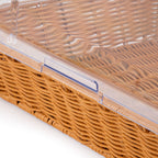 Rattan bread basket, 53.5 x 33 x 25 cm, incl. roll-top lid