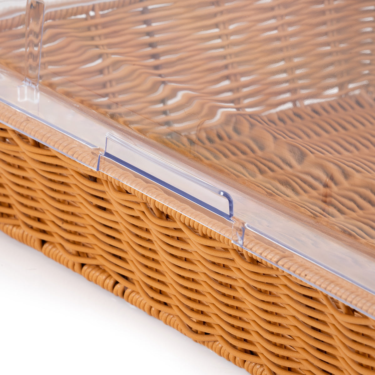 Rattan bread basket, 53.5 x 33 x 25 cm, incl. roll-top lid