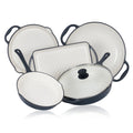 Pan set, 5-piece, cast iron, enamelled