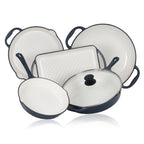 Pan set, 5-piece, cast iron, enamelled